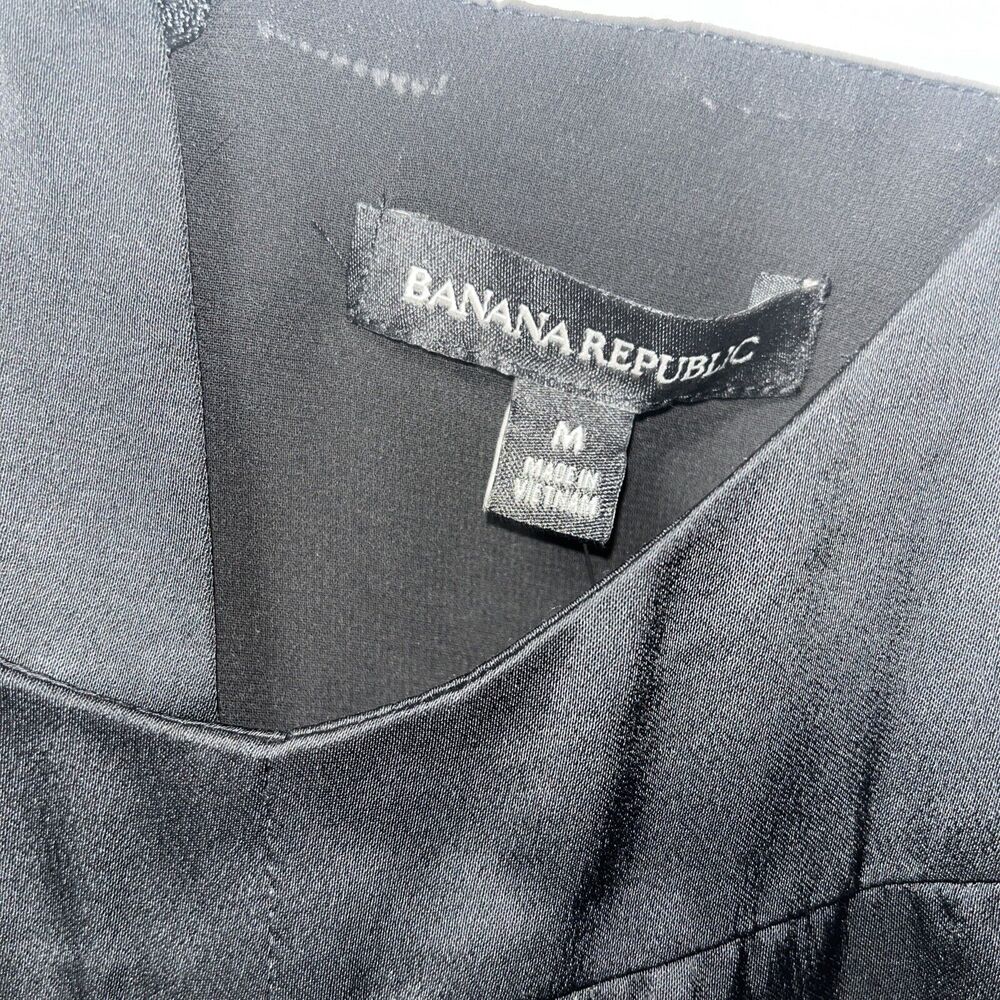 Banana Republic Black Grosgrain Straps Lined Blouse Top Tank Size Med NWT - Picture 4 of 7